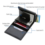 C1804H1 RFID Carbon Fiber Wallet For Men(Coffee)