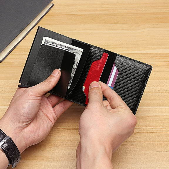 C1804H1 RFID Carbon Fiber Wallet For Men(Red)