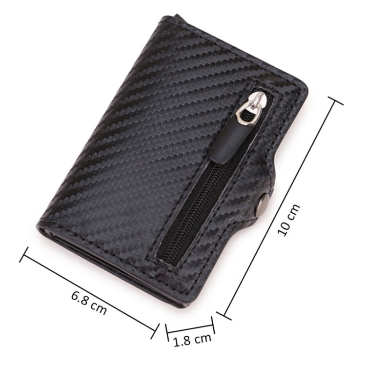 C1911H9 RFID Multi-card PU Leather Metal Card Package(Carbon Fibers Black)