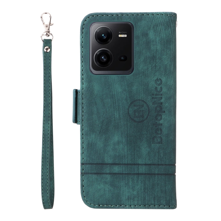 For vivo V25 / V25e 4G Global BETOPNICE Dual-side Buckle Leather Phone Case(Green)