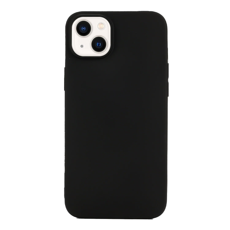 For iPhone 14 Solid Color Frosted Silicone Phone Case(Black)