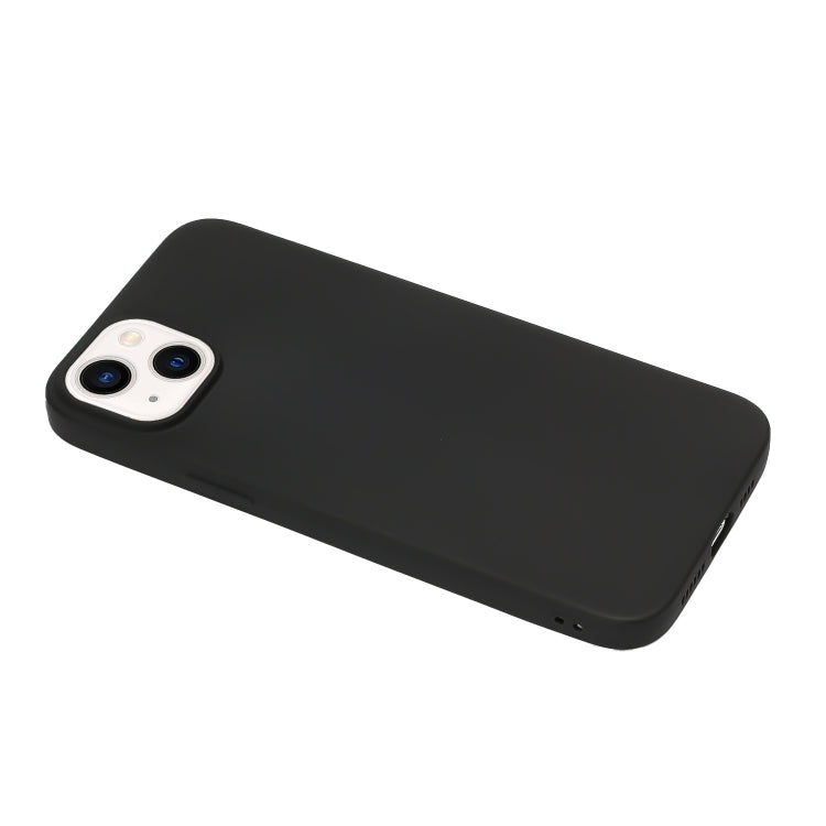 For iPhone 14 Solid Color Frosted Silicone Phone Case(Black)