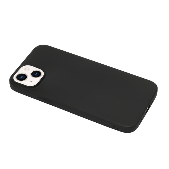 For iPhone 14 Solid Color Frosted Silicone Phone Case(Black)