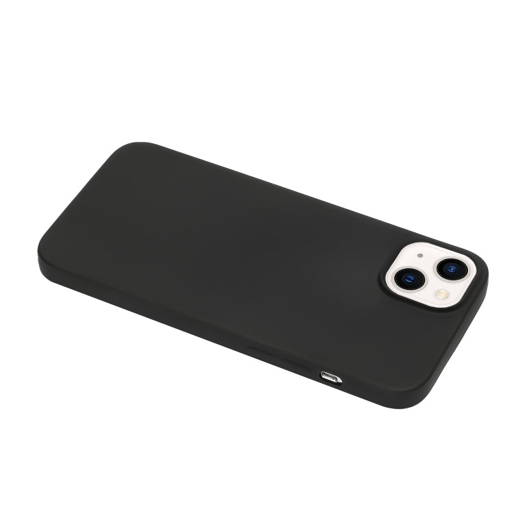 For iPhone 14 Solid Color Frosted Silicone Phone Case(Black)