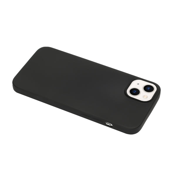 For iPhone 14 Solid Color Frosted Silicone Phone Case(Black)