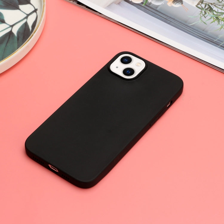 For iPhone 14 Solid Color Frosted Silicone Phone Case(Black)
