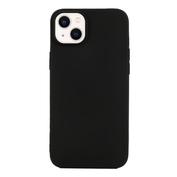 For iPhone 14 Solid Color Frosted Silicone Phone Case(Black)