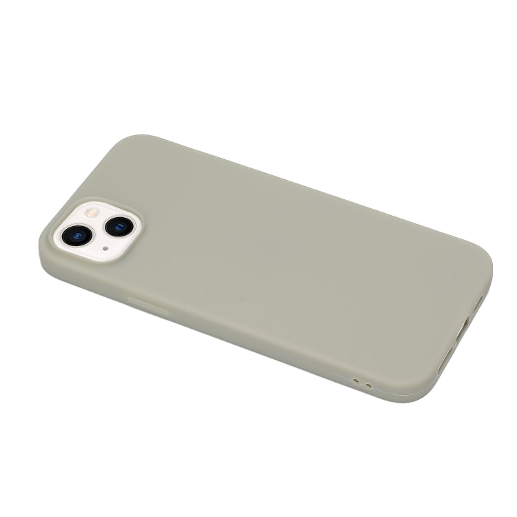 For iPhone 14 Solid Color Frosted Silicone Phone Case(Grey)