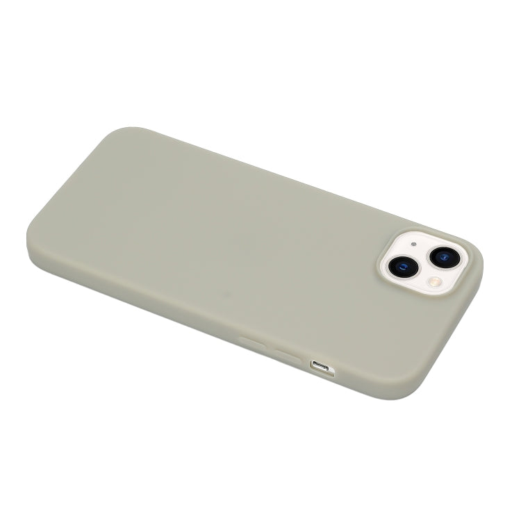 For iPhone 14 Solid Color Frosted Silicone Phone Case(Grey)