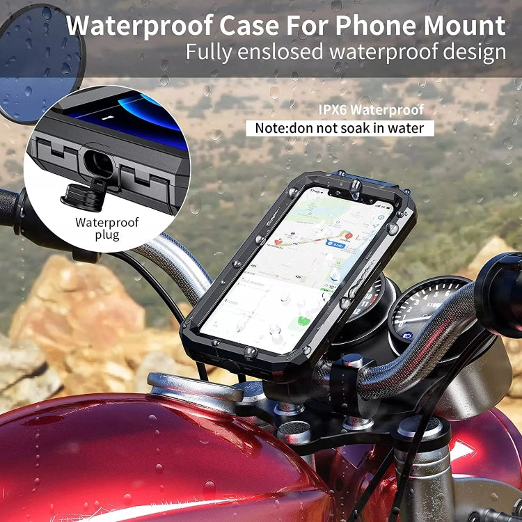 Kewig M18S-A1 Motorcycle / Bicycle Handlebar Wireless Charging Water-resistant Box Mobile Phone Holder