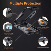 Kewig M18S-A2 Motorcycle / Bicycle Rearview Mirror Wireless Charging Water-resistant Box Mobile Phone Holder