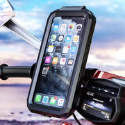 Kewig M18S-A2 Motorcycle / Bicycle Rearview Mirror Wireless Charging Water-resistant Box Mobile Phone Holder