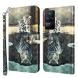 For Xiaomi Poco F4 3D Painting Pattern TPU + PU Phone Case(Cat Tiger) - free shipping - PMC TechLife - Order now!