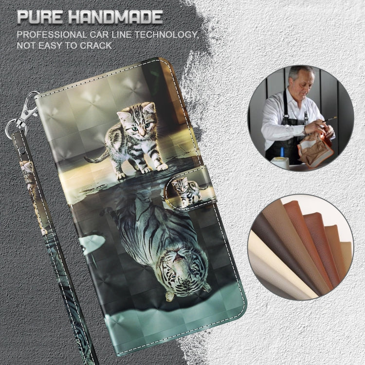 For Xiaomi Poco F4 3D Painting Pattern TPU + PU Phone Case(Cat Tiger)