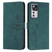 For Xiaomi 12T/12T Pro/Redmi K50 Ultra Skin Feel Heart Pattern Leather Phone Case(Green)