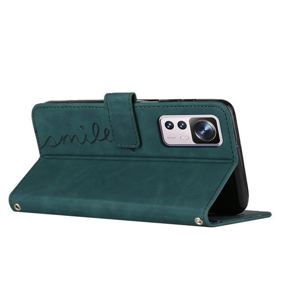For Xiaomi 12T/12T Pro/Redmi K50 Ultra Skin Feel Heart Pattern Leather Phone Case(Green)