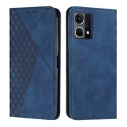 For OPPO Reno7 4G Global/F21 Pro 4G Diamond Splicing Skin Feel Magnetic Leather Phone Case(Blue)