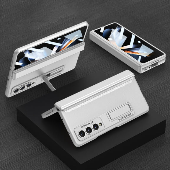 For Samsung Galaxy Z Fold4 GKK Integrated Magnetic Hinge Folding Phone Case(Silver)