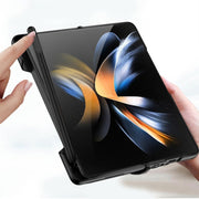 For Samsung Galaxy Z Fold4 GKK Integrated Magnetic Folding Phone Case with Pen Slot(Black)