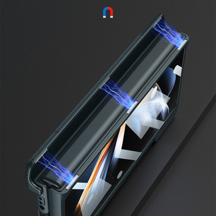 For Samsung Galaxy Z Fold4 GKK Integrated Magnetic Folding Phone Case with Pen Slot(Silver)