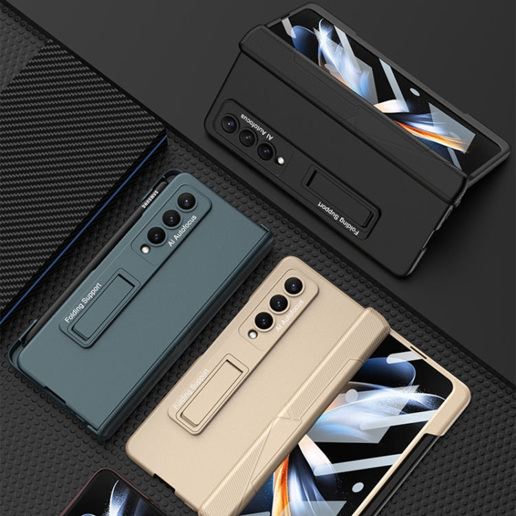 For Samsung Galaxy Z Fold4 GKK Integrated Magnetic Folding Phone Case with Pen Slot(Silver)