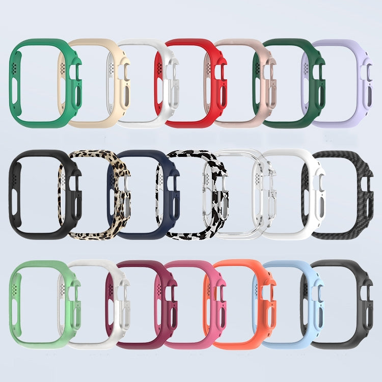 For Apple Watch Ultra 49mm PC Hollow Electroplating Protective Case(Carbon Fibre)