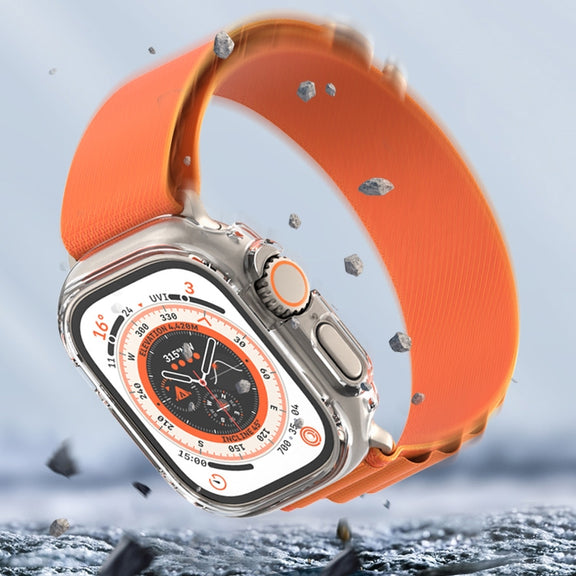 For Apple Watch Ultra 49mm PC Hollow Electroplating Protective Case(Carbon Fibre)