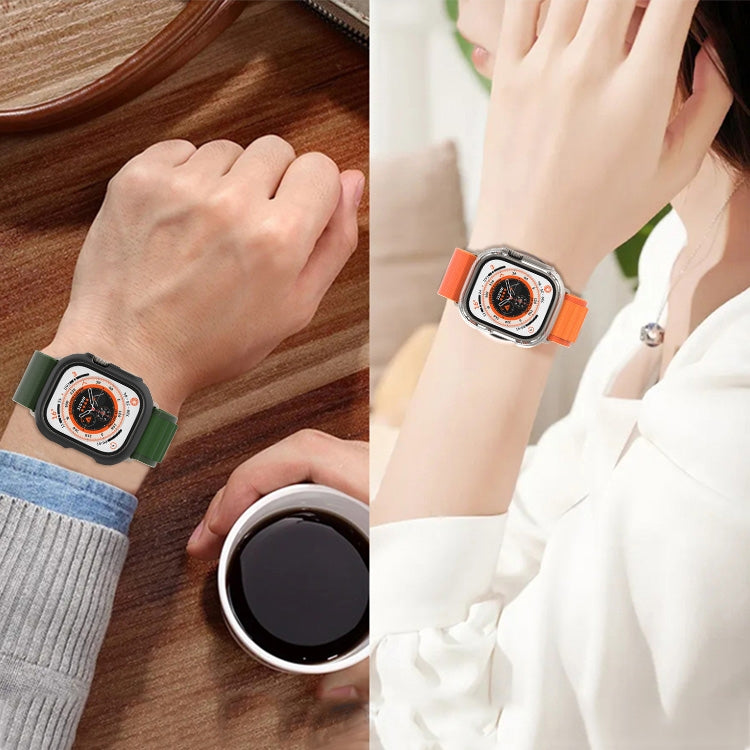 For Apple Watch Ultra 49mm PC Hollow Electroplating Protective Case(Carbon Fibre)