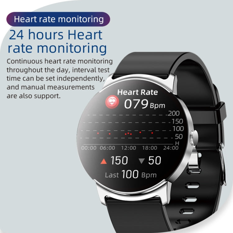 KS02 1.32 Inch Smart Watch Supports Blood Glucose Detection, Blood Pressure Detection, Blood Oxygen Detection(Silver+White)