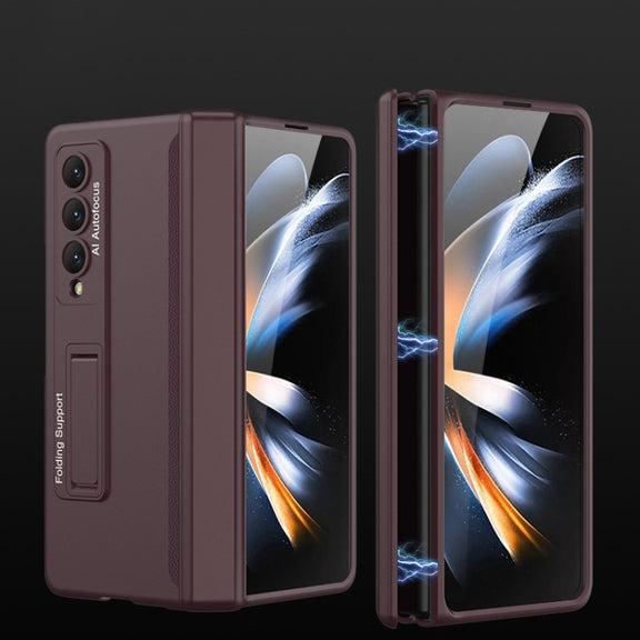 For Samsung Galaxy Z Fold4 GKK Magnetic Hinged Folding Full Phone Case(Wine Red)