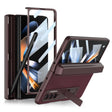 For Samsung Galaxy Z Fold4 GKK Integrated Magnetic Flip Plain Leather Phone Case with Pen Box(Wine Red) - Galaxy Z Fold4 5G Cases by GKK | Online Shopping South Africa | PMC TechLife | Buy Now Pay Later Mobicred