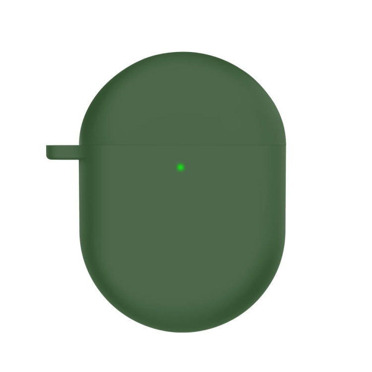 For Redmi Buds4 Silicone Earphone Protective Case with D Carabiner(Deep Green)
