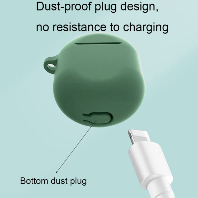 For Redmi Buds4 Silicone Earphone Protective Case with D Carabiner(Deep Green)