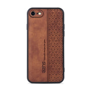 For iPhone SE 2022 / SE 2020 / 8 / 7 AZNS 3D Embossed Skin Feel Phone Case(Brown)