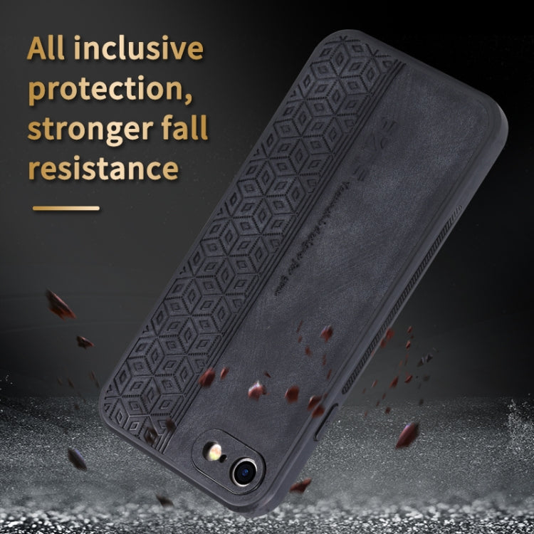 For iPhone SE 2022 / SE 2020 / 8 / 7 AZNS 3D Embossed Skin Feel Phone Case(Brown)