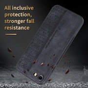 For iPhone SE 2022 / SE 2020 / 8 / 7 AZNS 3D Embossed Skin Feel Phone Case(Brown)