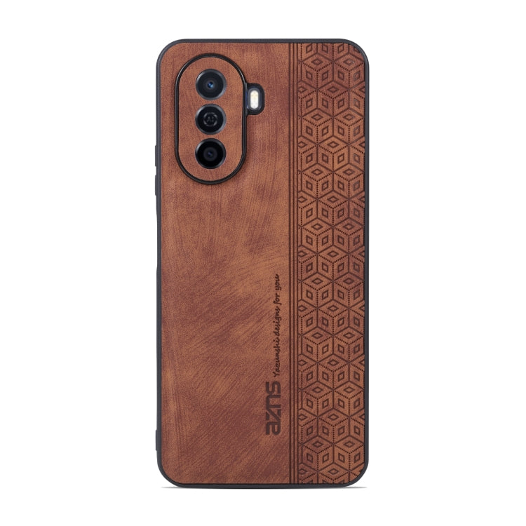 For Huawei Enjoy 50 / nova Y70 AZNS 3D Embossed Skin Feel Phone Case(Brown)