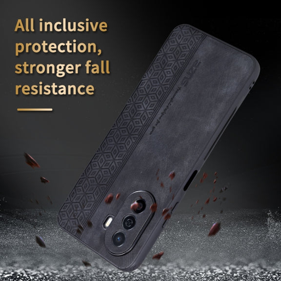 For Huawei Enjoy 50 / nova Y70 AZNS 3D Embossed Skin Feel Phone Case(Brown)