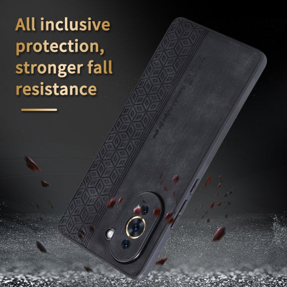 For Huawei nova 10 Pro AZNS 3D Embossed Skin Feel Phone Case(Black)