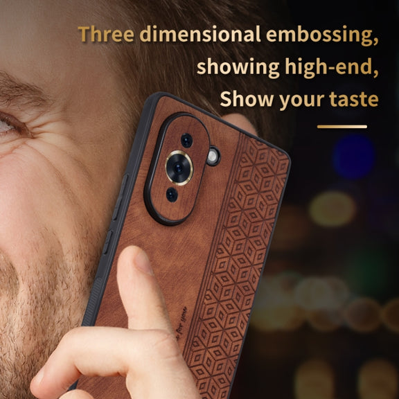 For Huawei nova 10 Pro AZNS 3D Embossed Skin Feel Phone Case(Black)