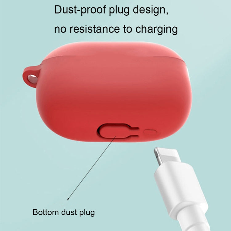 For Redmi Buds4 Pro Silicone Earphone Protective Case with D Carabiner(Red)