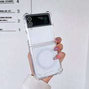 For Samsung Galaxy Z Flip4 Magsafe Magnetic Transparent Shockproof Phone Case