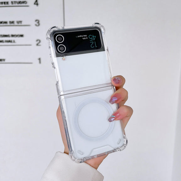 For Samsung Galaxy Z Flip4 Magsafe Magnetic Transparent Shockproof Phone Case