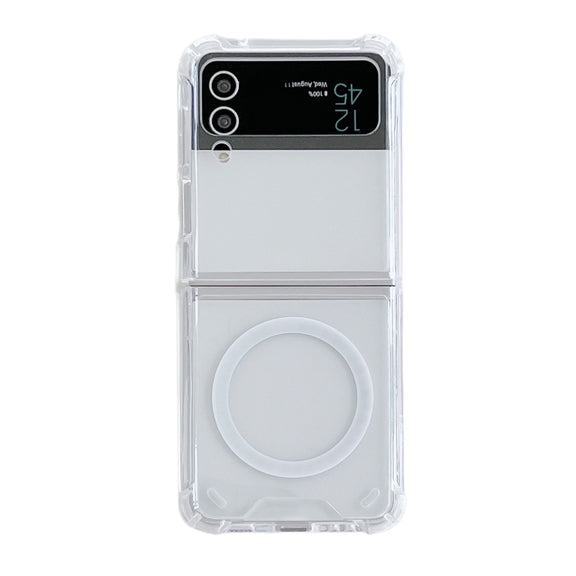 For Samsung Galaxy Z Flip4 Magsafe Magnetic Transparent Shockproof Phone Case