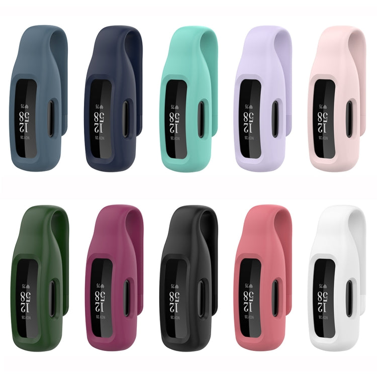 For Fitbit Inspire 3 Steel Sheet Silicone Protective Clip Case Cover(Black)