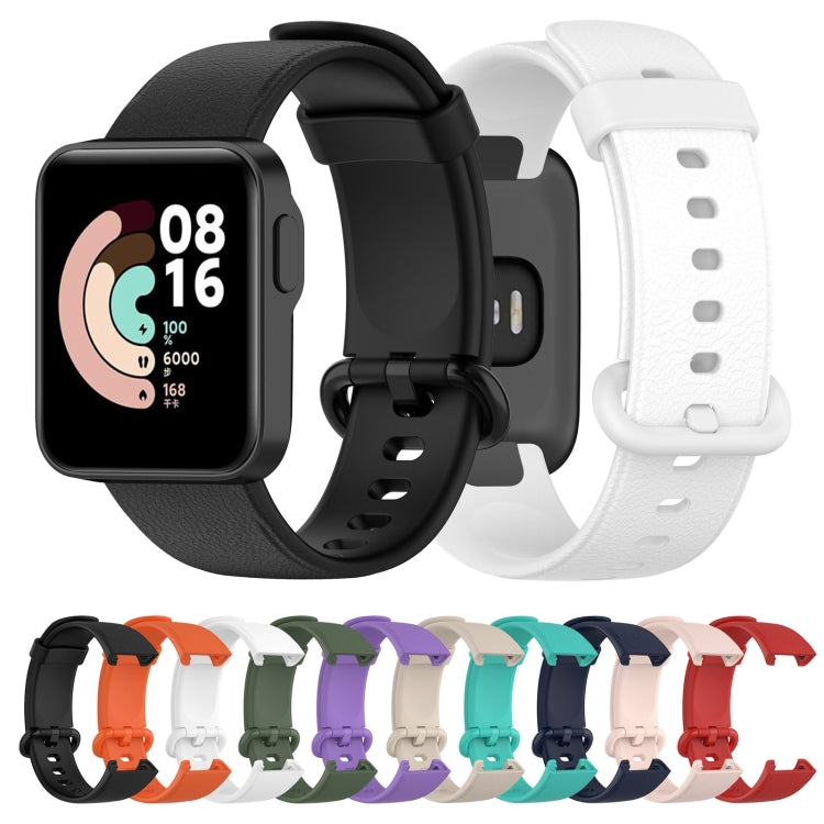 For Xiaomi MI Watch Lite / Redmi Watch Litchi Texture Leather Watch Band(Orange)