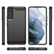 For Samsung Galaxy S23 5G Brushed Texture Carbon Fiber TPU Phone Case(Black)