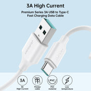 JOYROOM S-UC027A9 3A USB to USB-C/Type-C Fast Charging Data Cable, Length: 2m(Black)