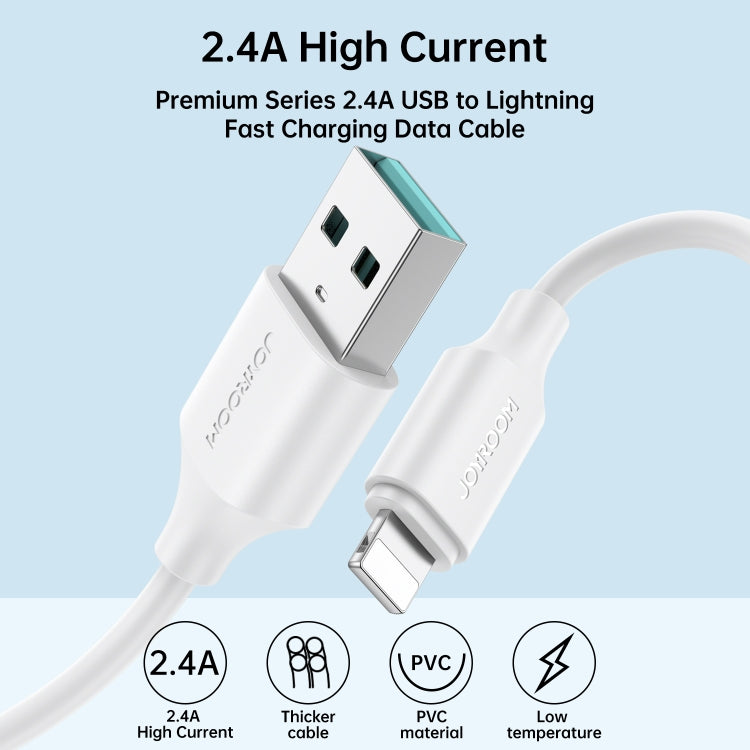 JOYROOM S-UL012A9 2.4A USB to 8 Pin Fast Charging Data Cable, Length:2m(Black)