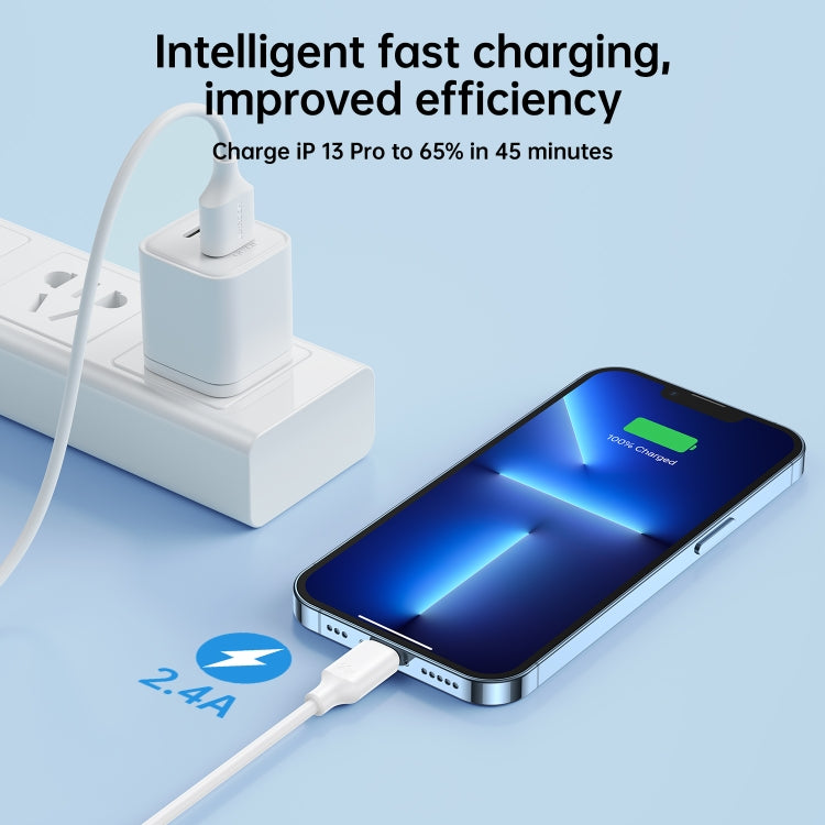 JOYROOM S-UL012A9 2.4A USB to 8 Pin Fast Charging Data Cable, Length:2m(Black)
